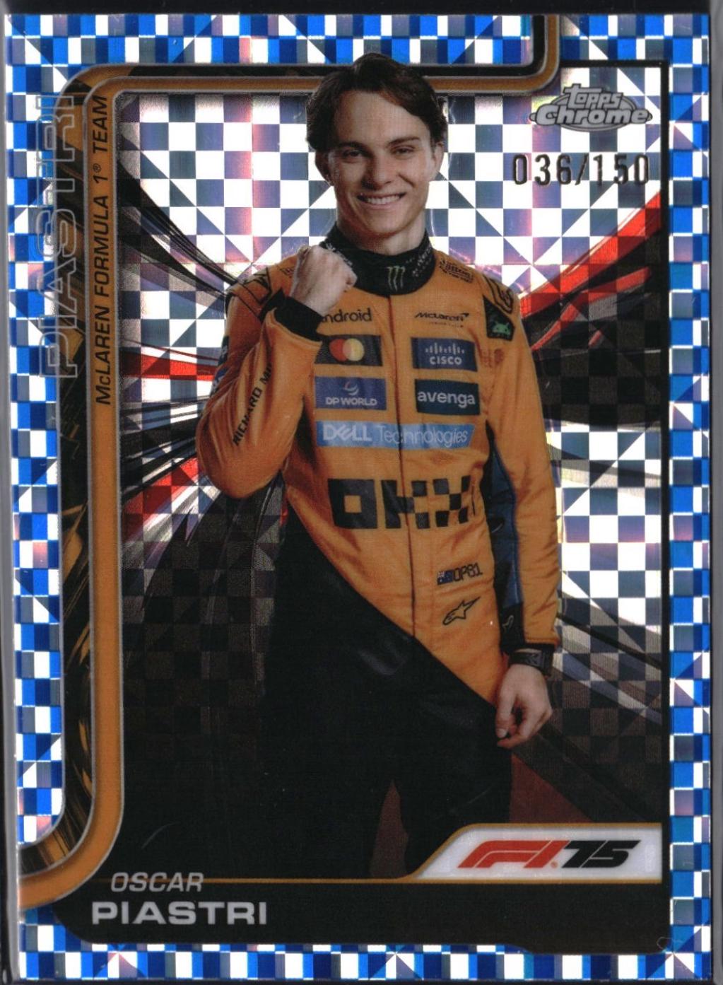 Oscar Piastri [Blue Checker Flag Refractor] #6