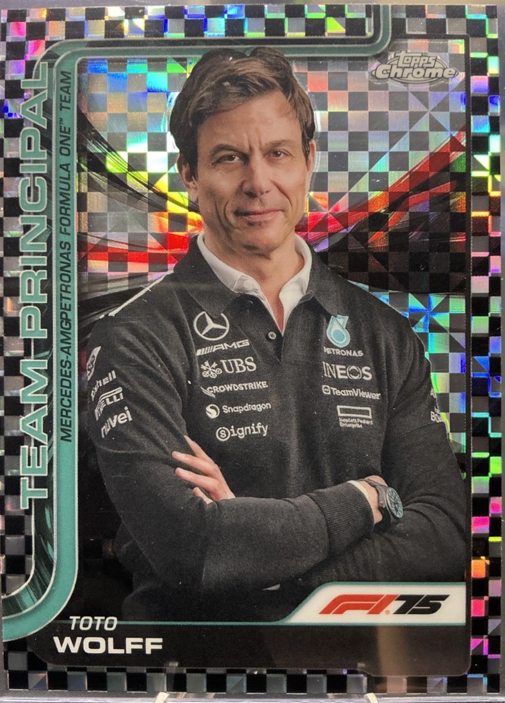 Toto Wolff [Black Checker Flag Refractor] #195