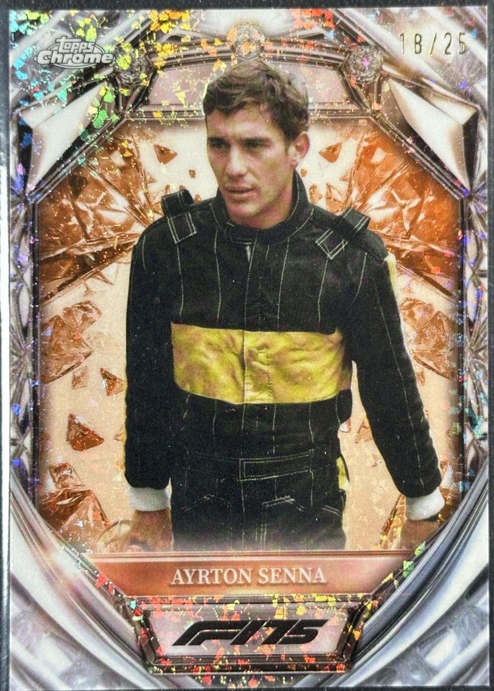 Ayrton Senna [Orange Mini-Diamond Refractor] #D75-50