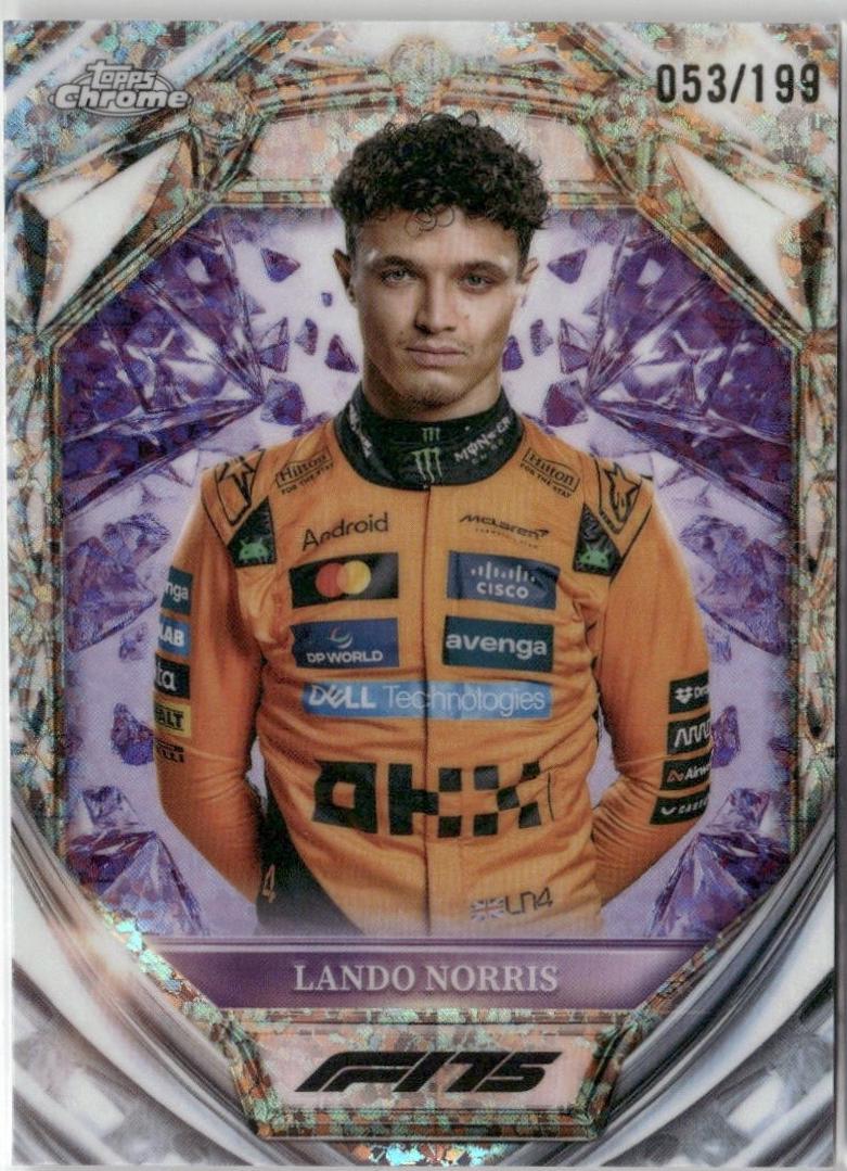 Lando Norris [Purple Mini-Diamond Refractor] #D75-5