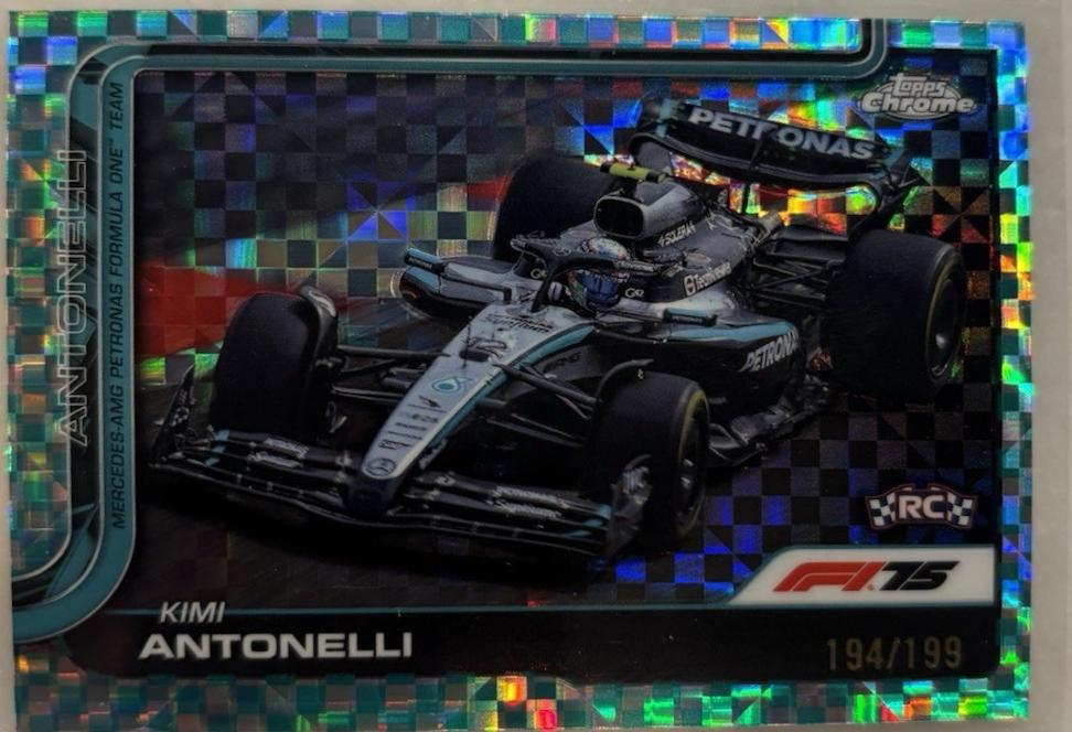 Kimi Antonelli [Aqua Checker Flag Refractor] #80