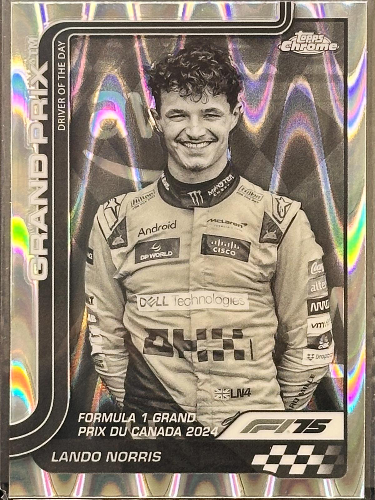 Lando Norris [Black White RayWave Refractor] #130