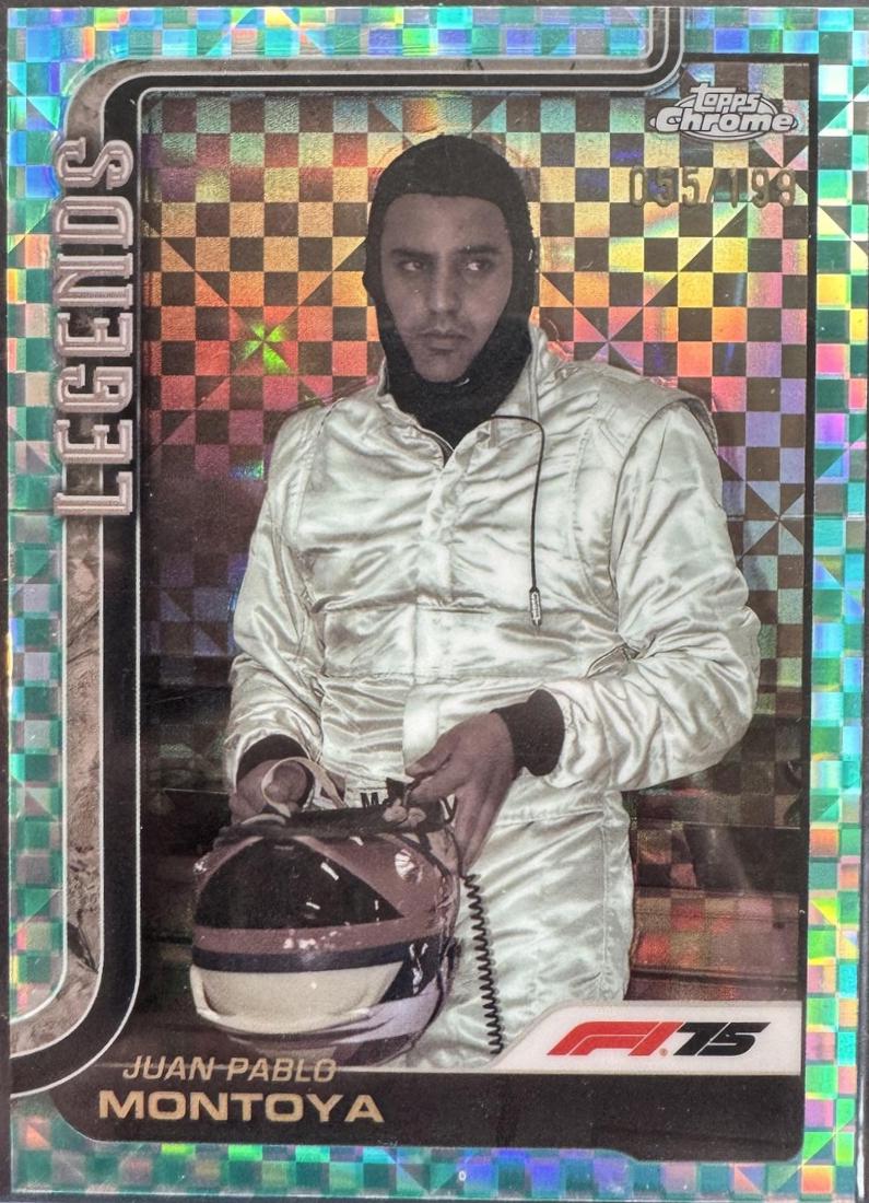 Juan Pablo Montoya [Aqua Checker Flag Refractor] #156