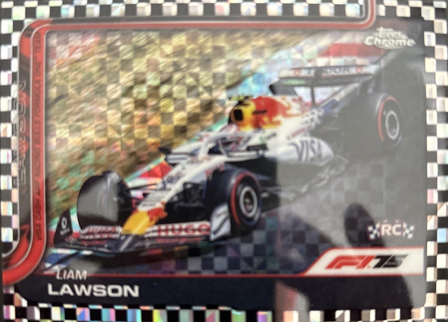 Liam Lawson [Black Checker Flag Refractor] #83