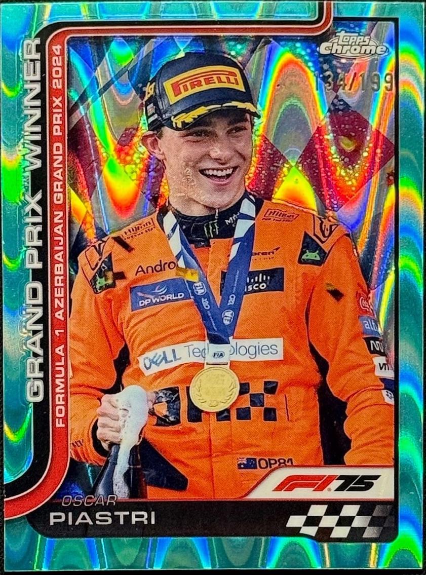 Oscar Piastri [Aqua Raywave Refractor] #109
