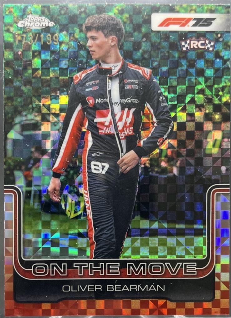 Oliver Bearman [Aqua Checker Flag Refractor] #186