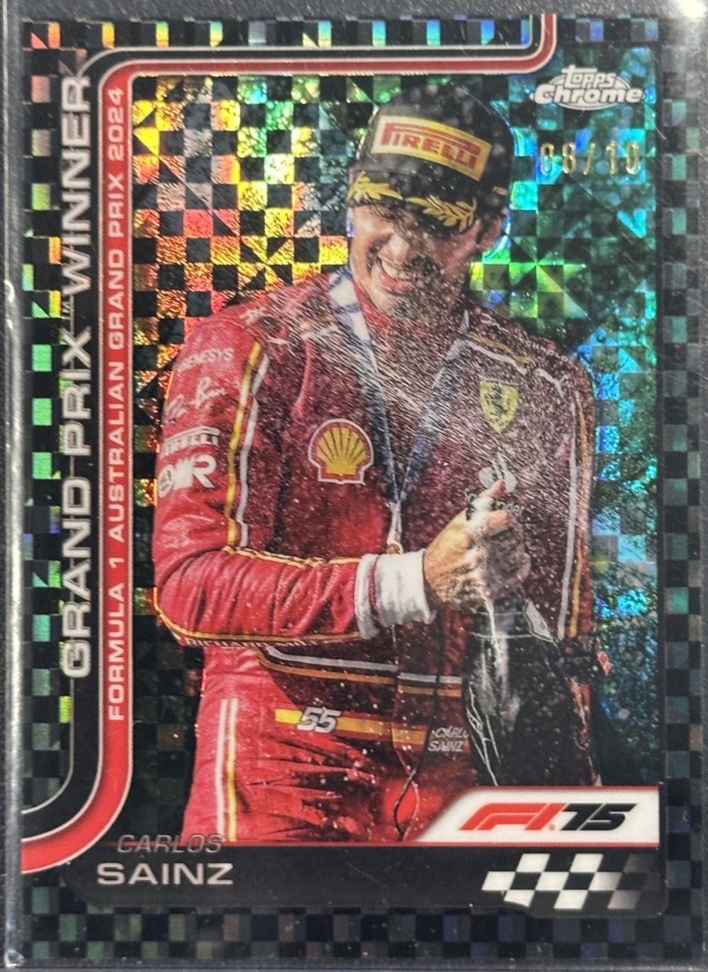 Carlos Sainz [Black Checker Flag Refractor] #95