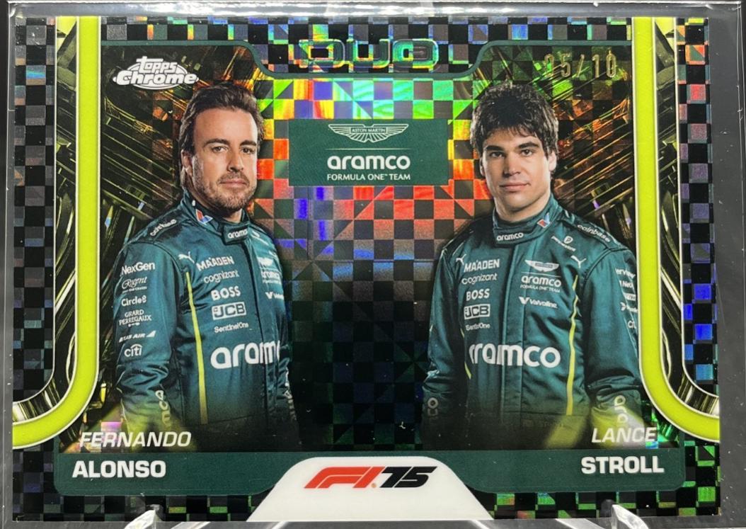Fernando Alonso / Lance Stroll [Black Checker Flag Refractor] #168