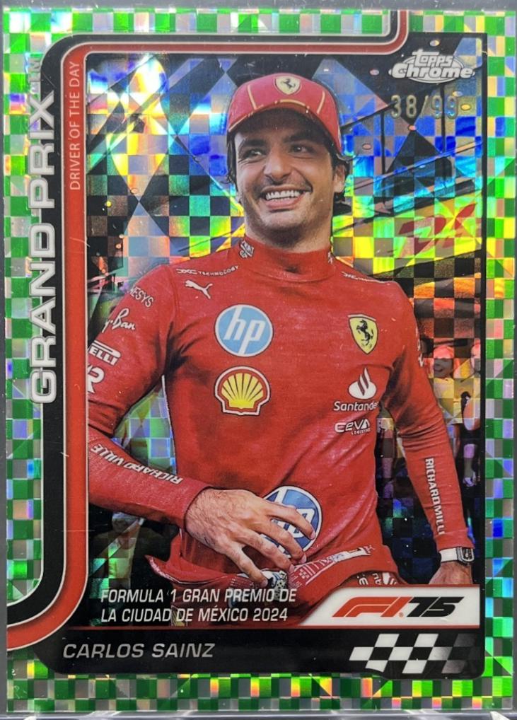 Carlos Sainz [Green Checker Flag Refractor] #141