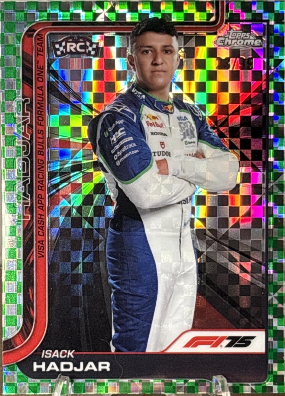 Isack Hadjar [Green Checker Flag Refractor] #84