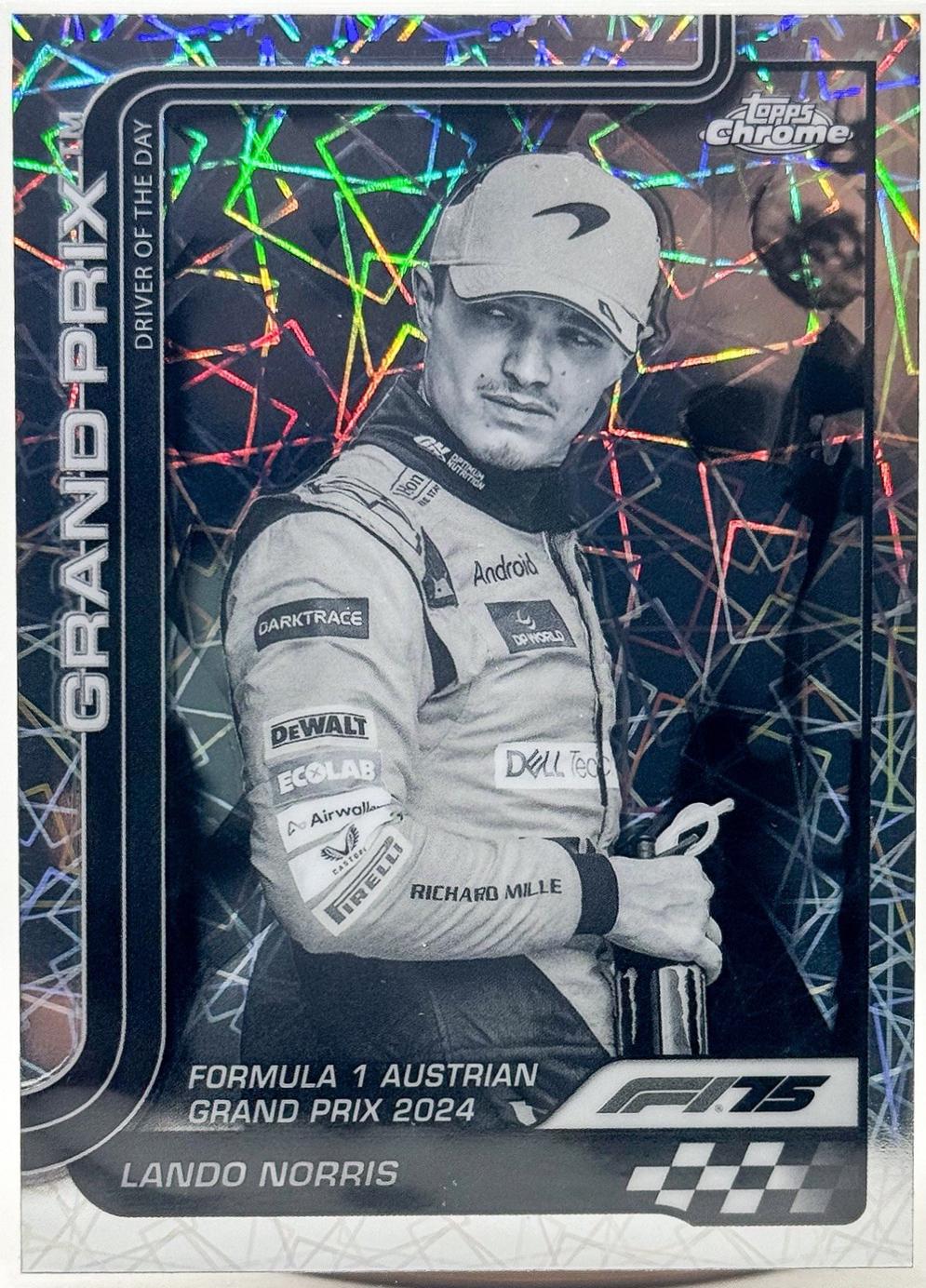 Lando Norris [Black White Lazer Refractor] #132