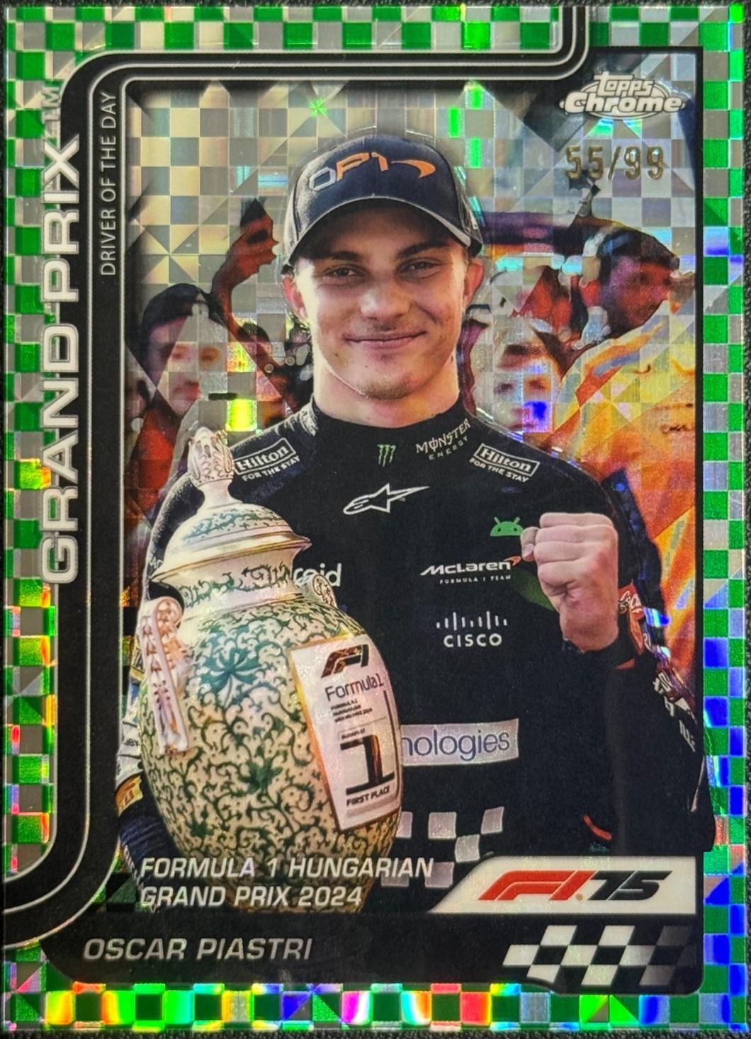Oscar Piastri [Green Checker Flag Refractor] #134