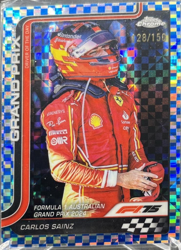 Carlos Sainz [Blue Checker Flag Refractor] #124