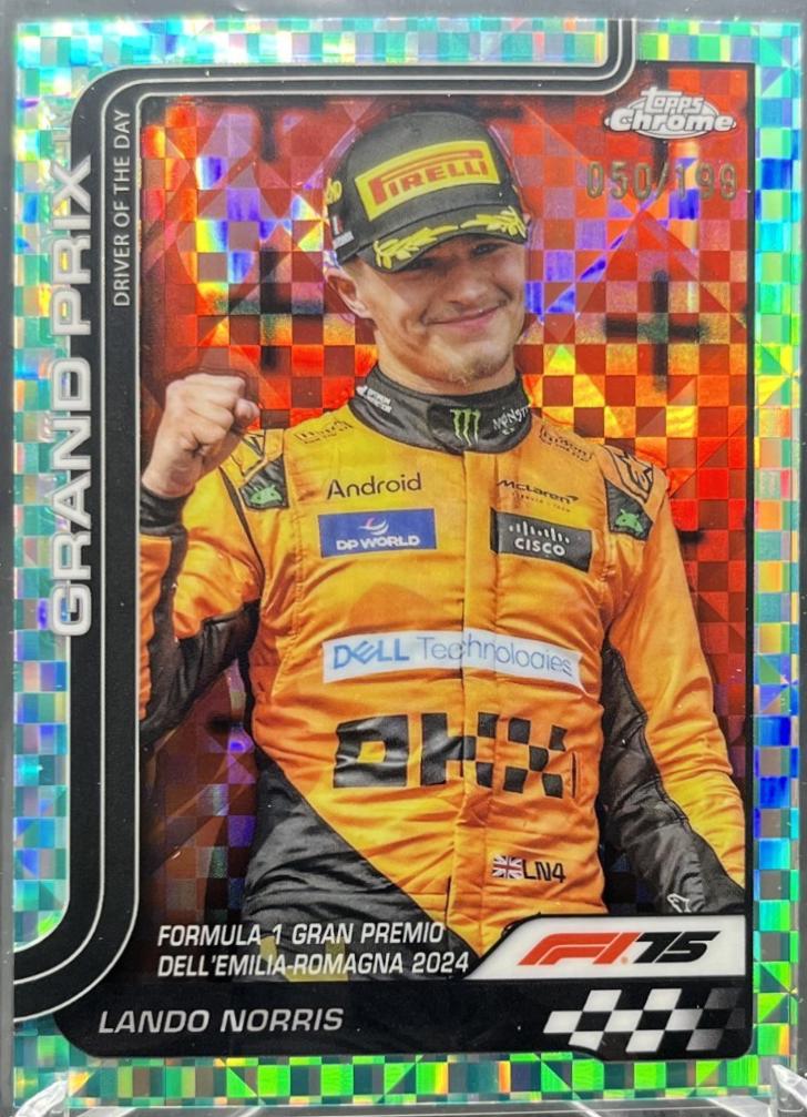 Lando Norris [Aqua Checker Flag Refractor] #128