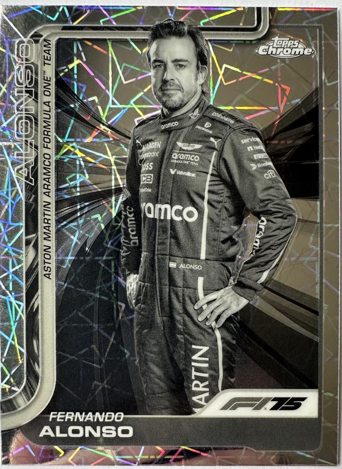 Fernando Alonso [Black White Lazer Refractor] #9