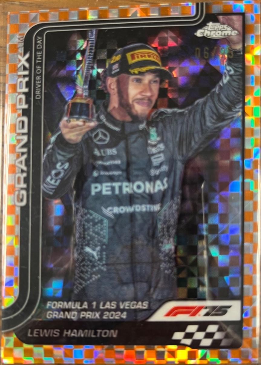 Lewis Hamilton [Orange Checker Flag Refractor] #143