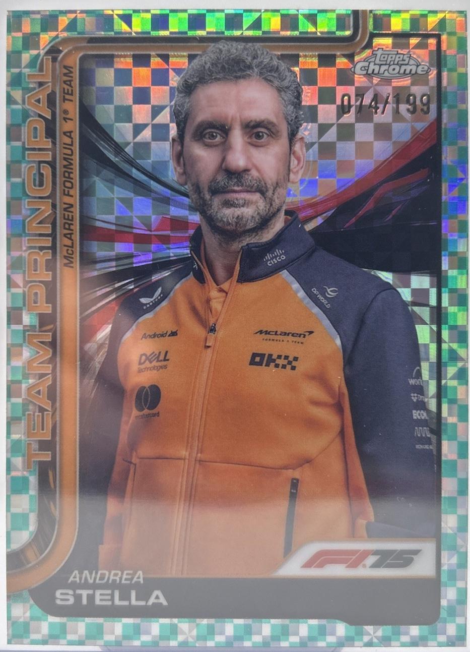 Andrea Stella [Aqua Checker Flag Refractor] #194