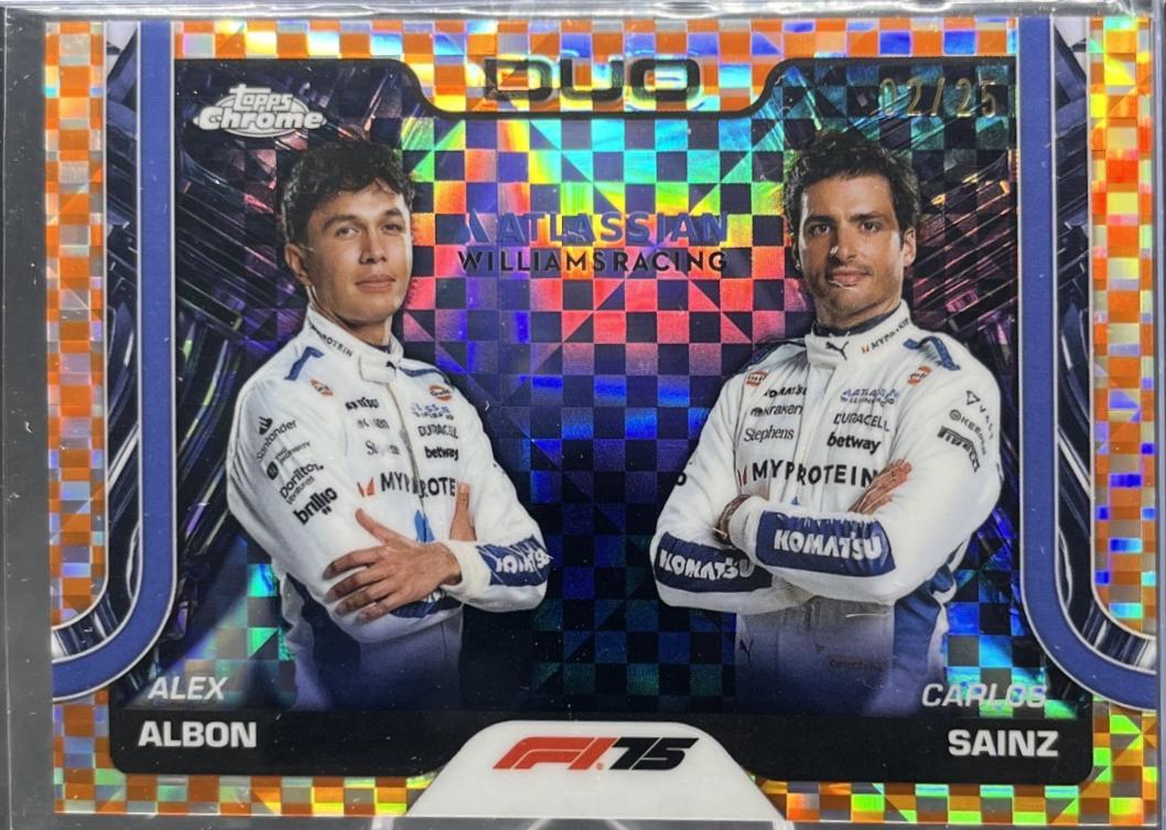 Alex Albon / Carlos Sainz [Orange Checker Flag Refractor] #172