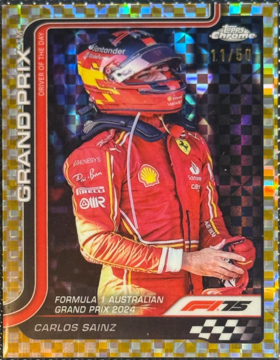 Carlos Sainz [Gold Checker Flag Refractor] #124