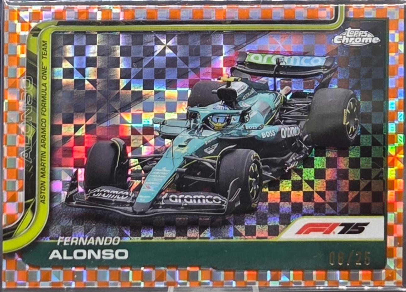 Fernando Alonso [Orange Checker Flag Refractor] #81