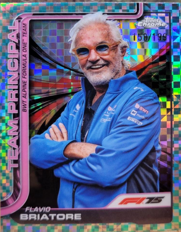 Flavio Briatore [Aqua Checker Flag Refractor] #199