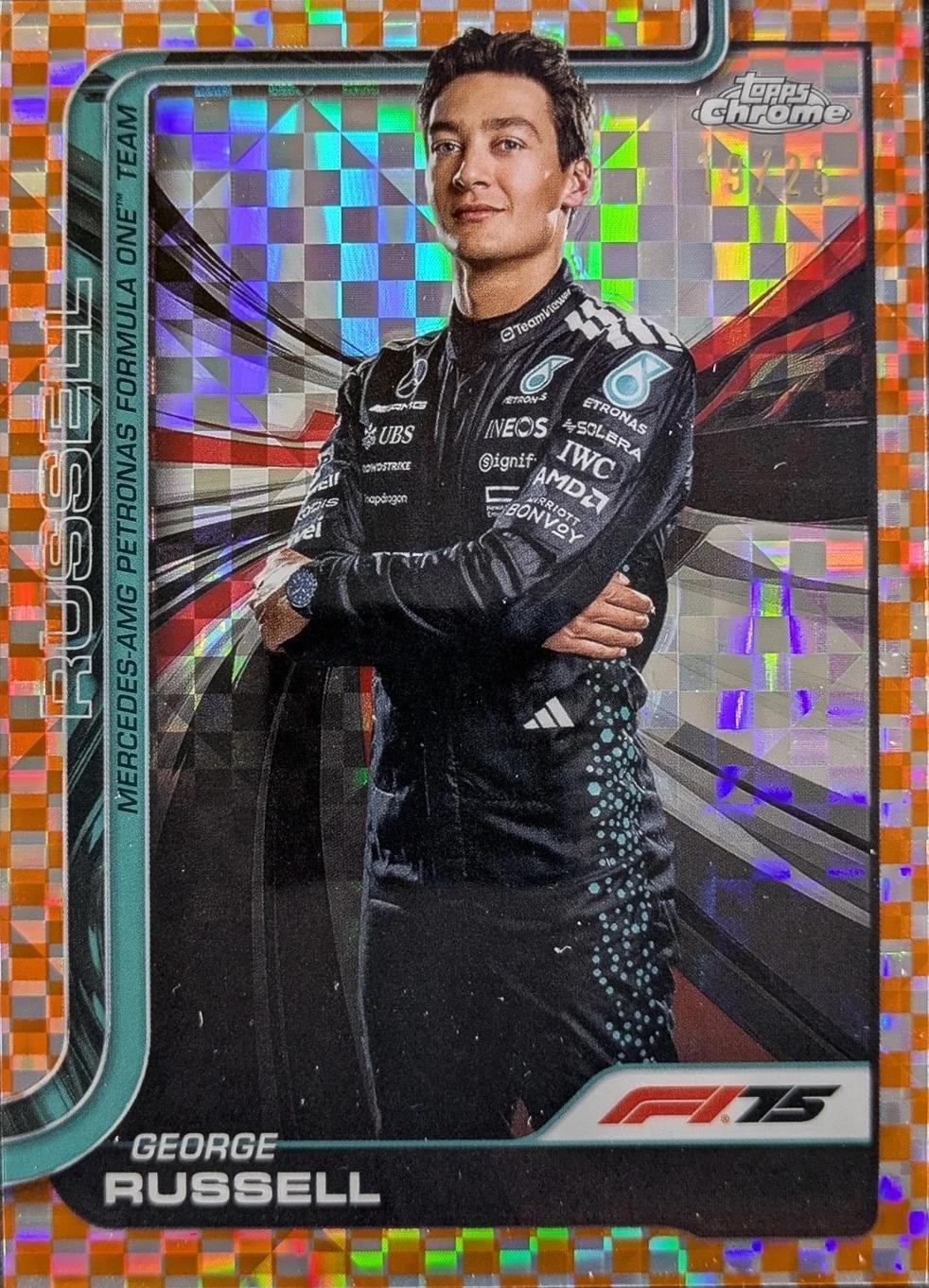 George Russell [Orange Checker Flag Refractor] #7