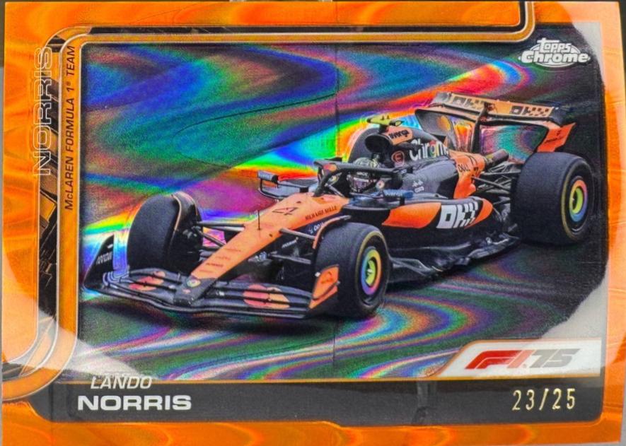 Lando Norris [Orange RayWave Refractor] #77