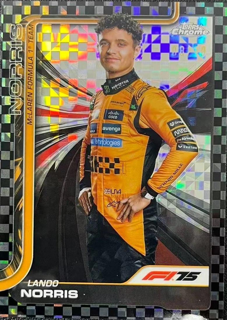 Lando Norris [Black Checker Flag Refractor] #5