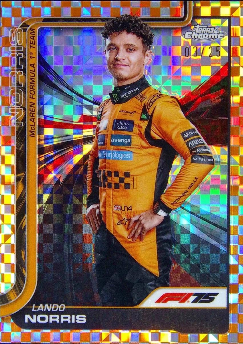 Lando Norris [Orange Checker Flag Refractor] #5
