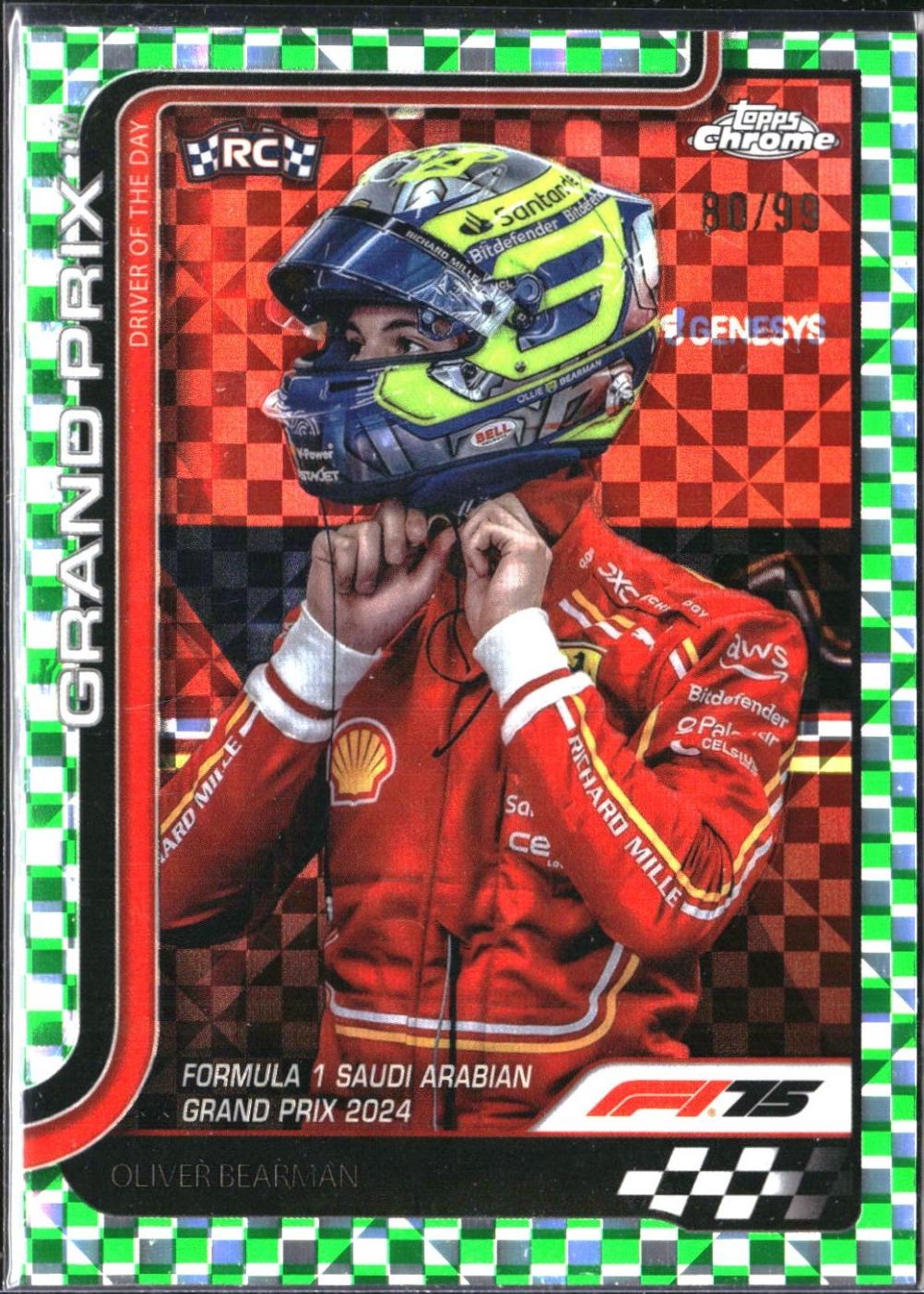 Oliver Bearman [Green Checker Flag Refractor] #123