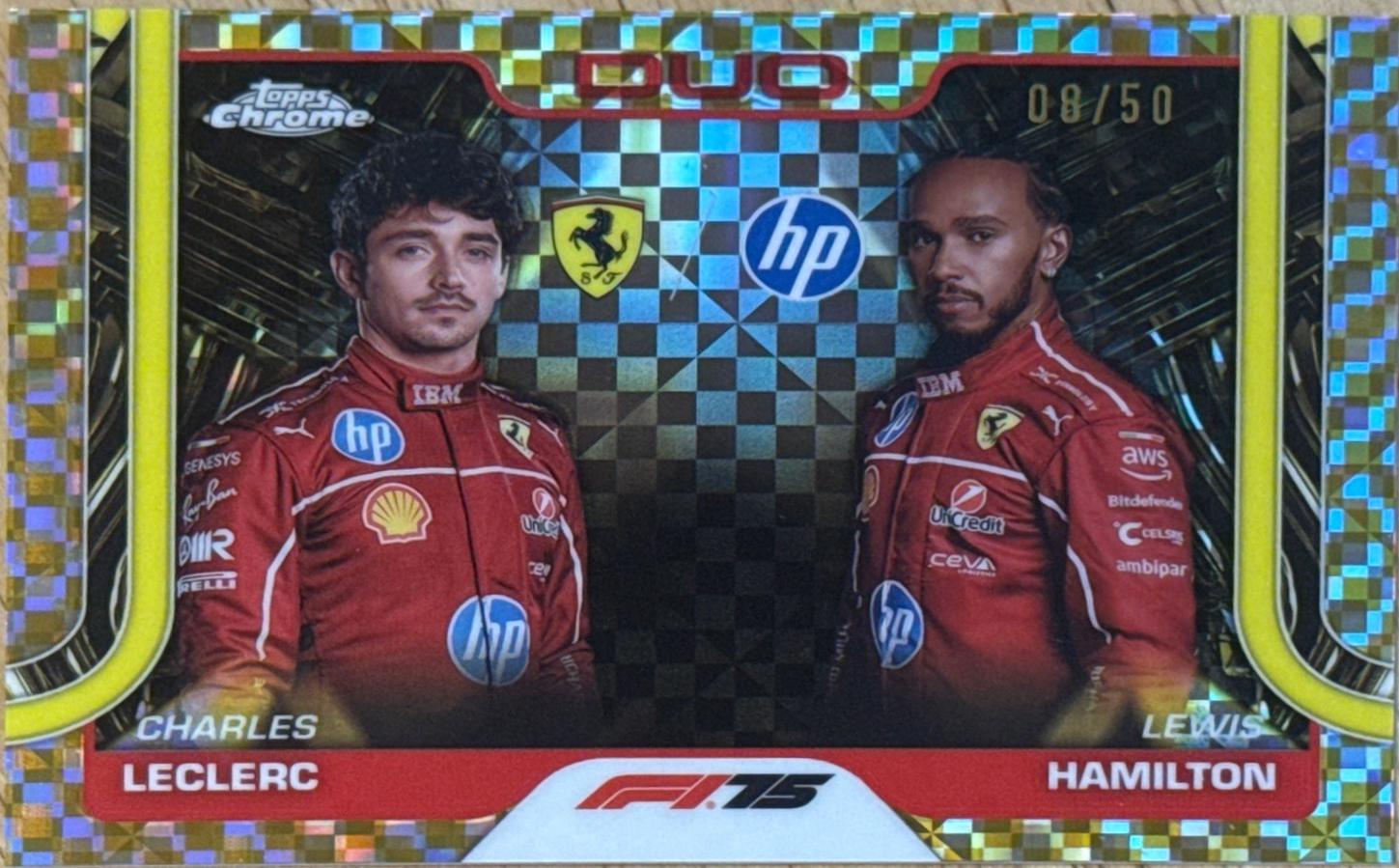 Charles Leclerc / Lewis Hamilton [Gold Checker Flag Refractor] #165