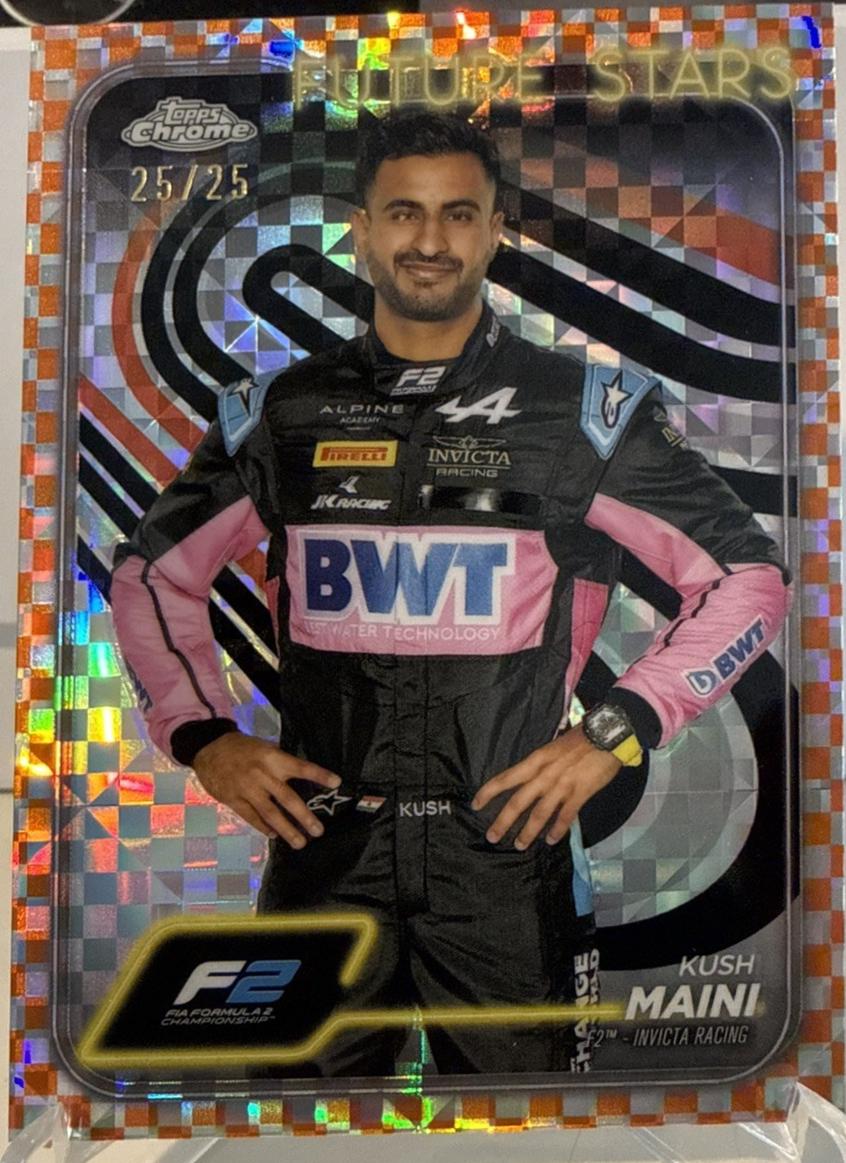 Kush Maini [Checker Flag Orange Refractor] #27