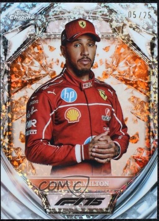 Lewis Hamilton [Orange Mini-Diamond Refractor] #D75-4