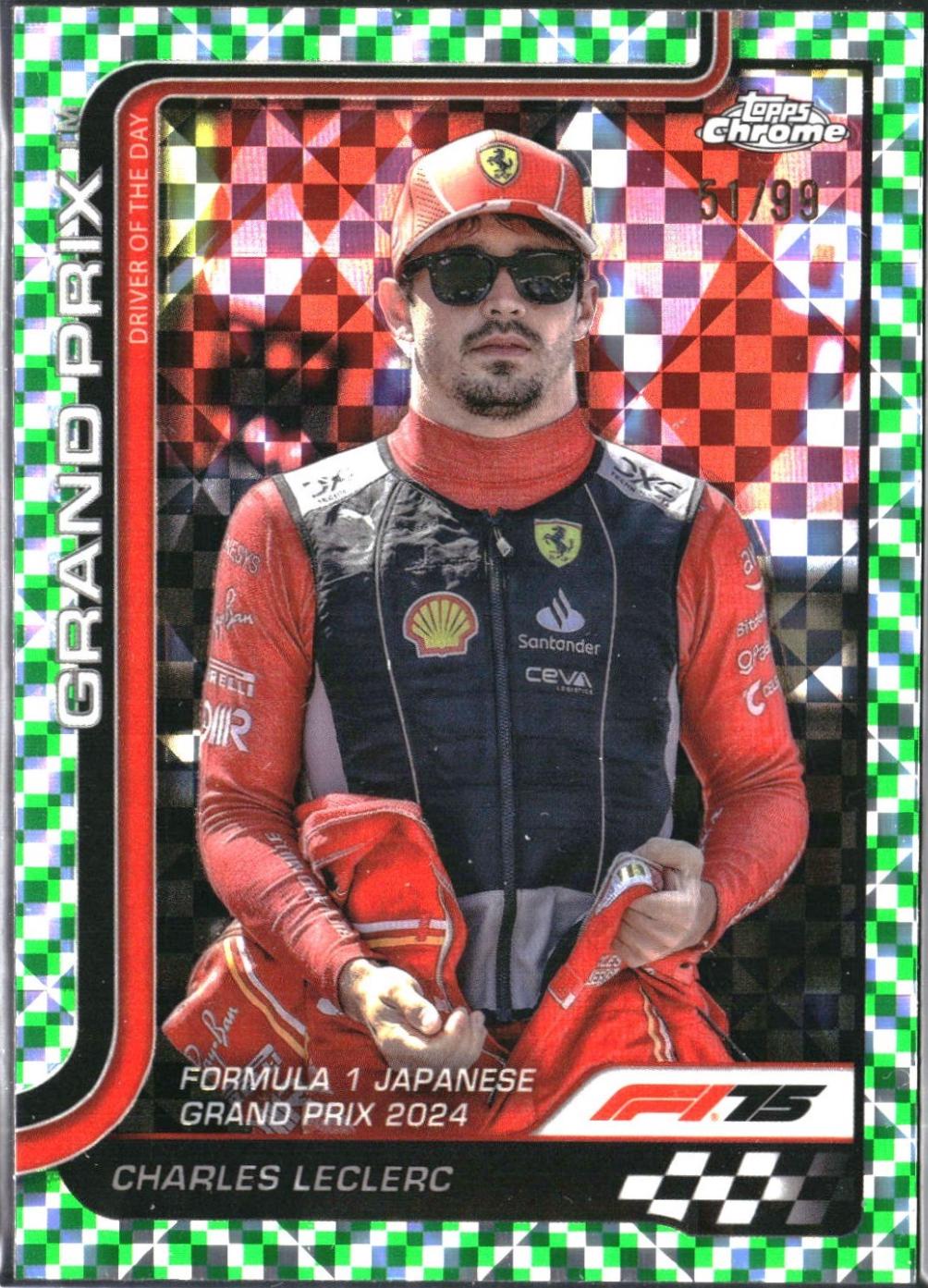 Charles Leclerc [Green Checker Flag Refractor] #125
