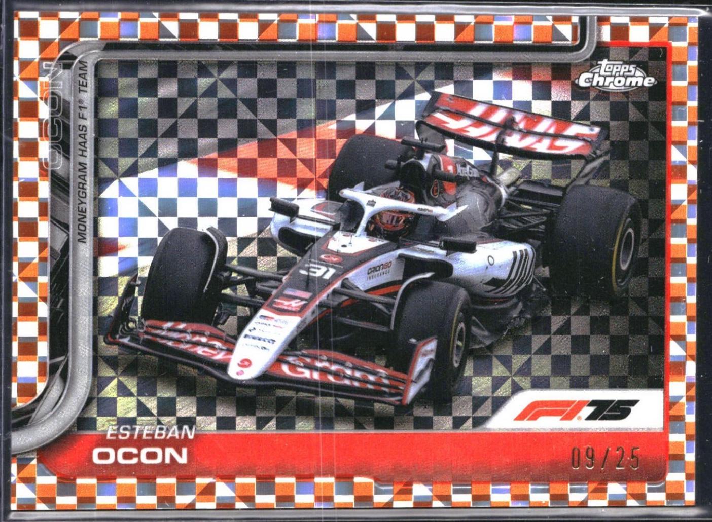 Esteban Ocon [Orange Checker Flag Refractor] #85