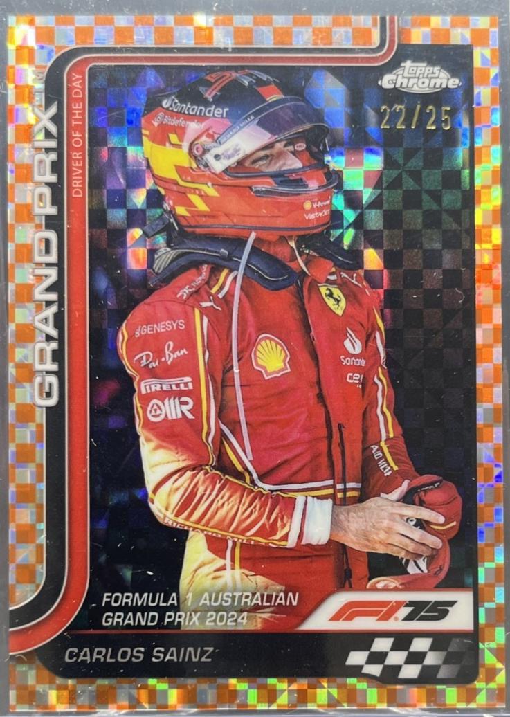 Carlos Sainz [Orange Checker Flag Refractor] #124