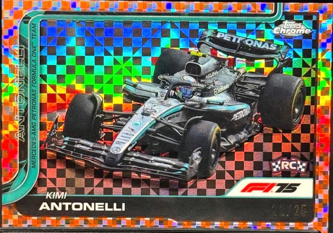 Kimi Antonelli [Orange Checker Flag Refractor] #80