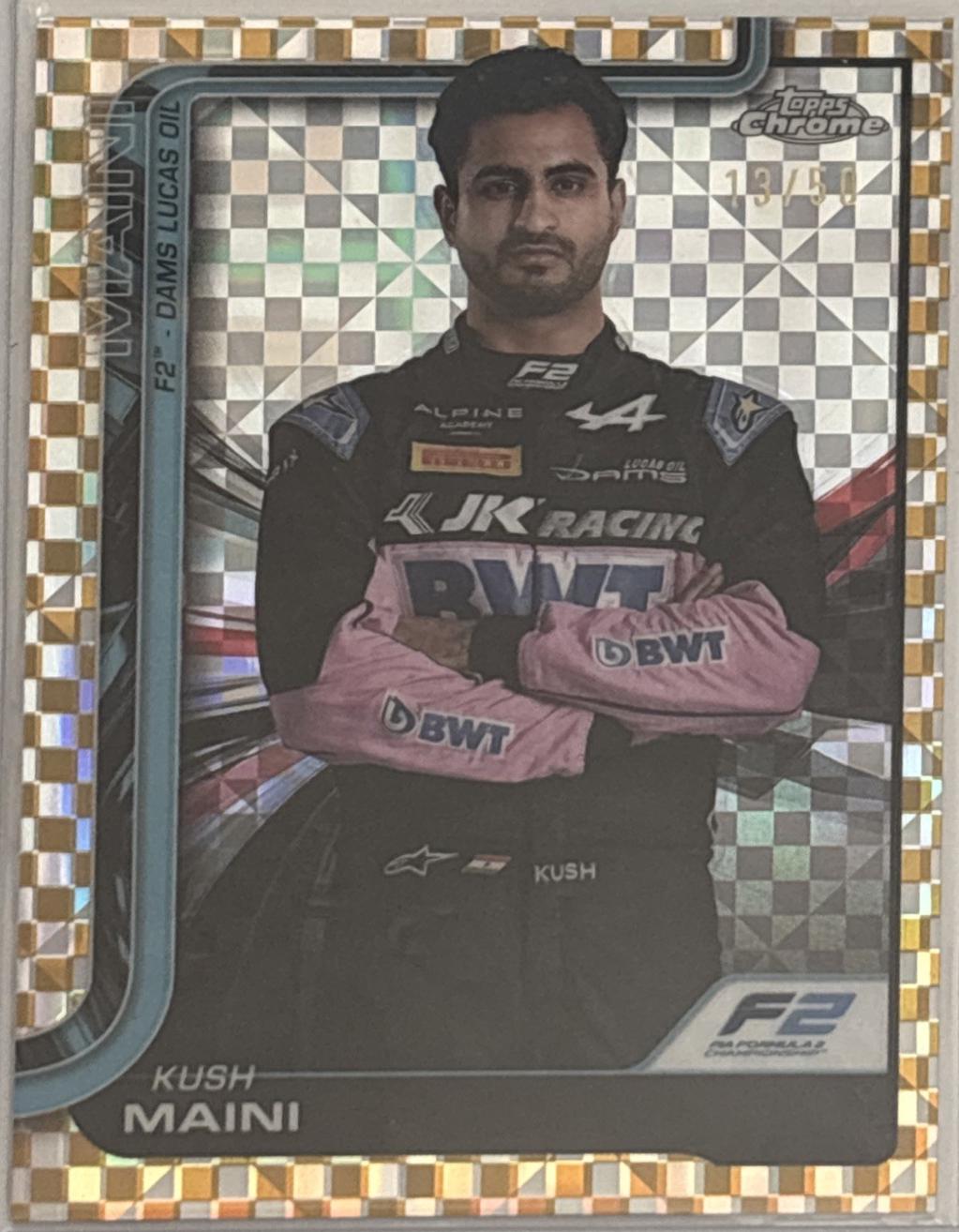Kush Maini [Gold Checker Flag Refractor] #32