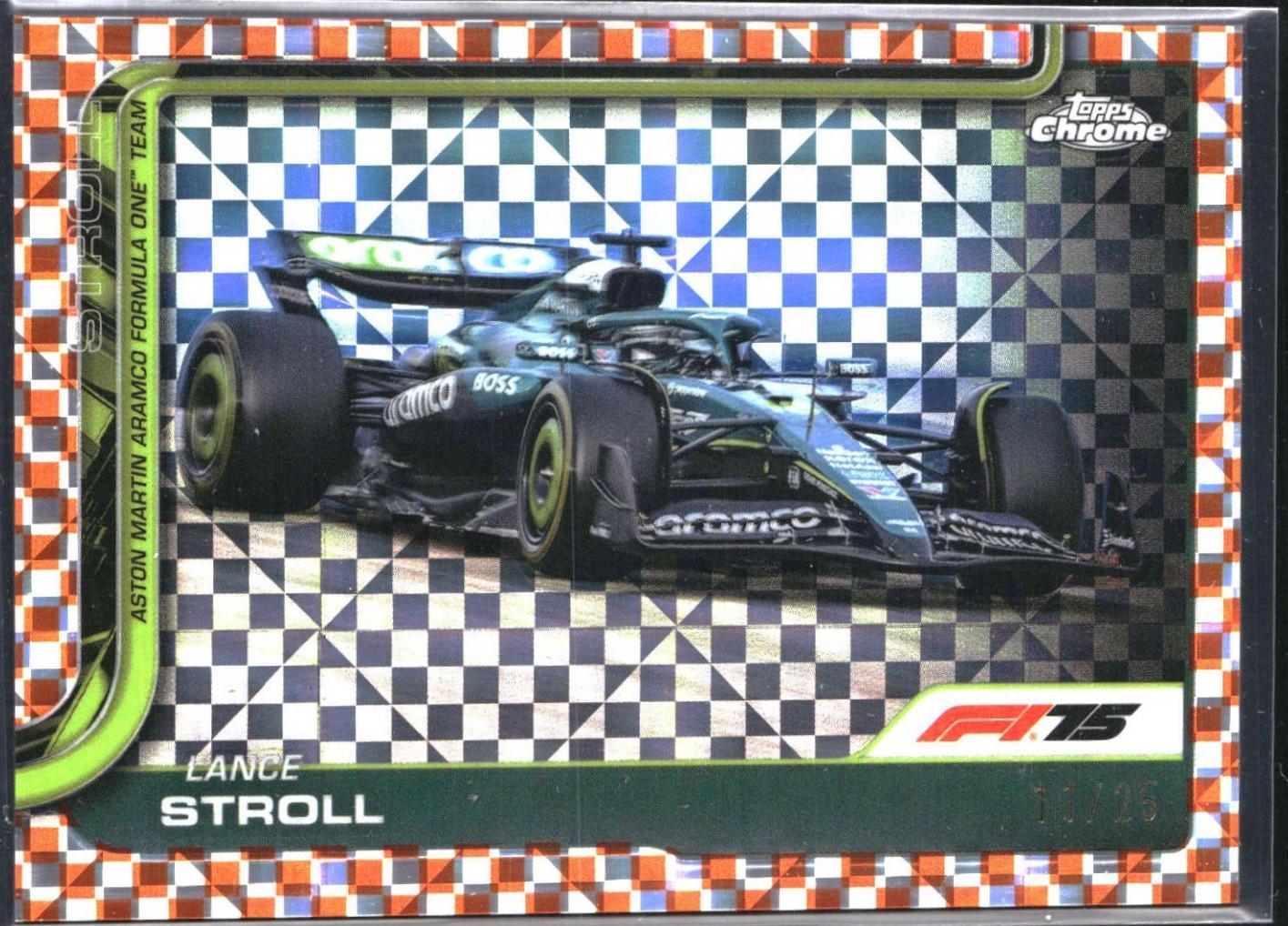 Lance Stroll [Orange Checker Flag Refractor] #82
