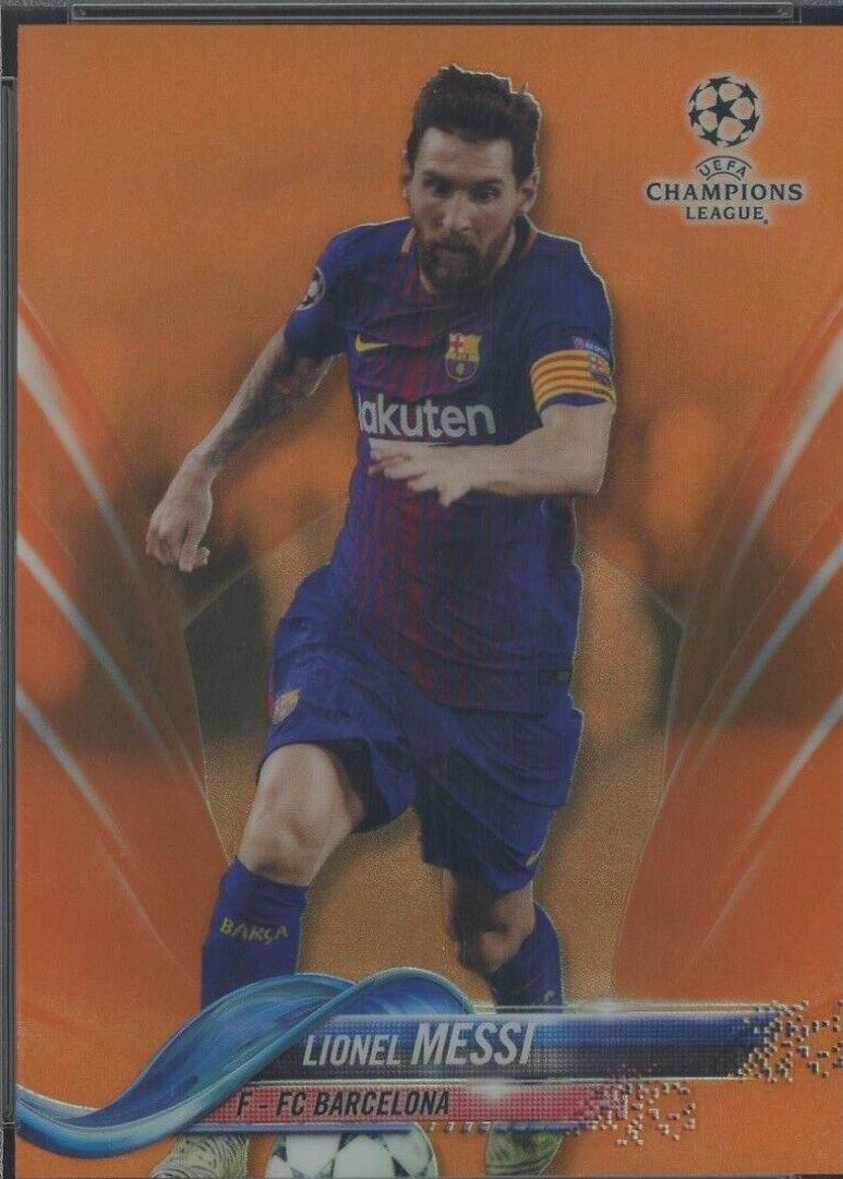 Lionel Messi [Right Leg Forward Orange Refractor] #1
