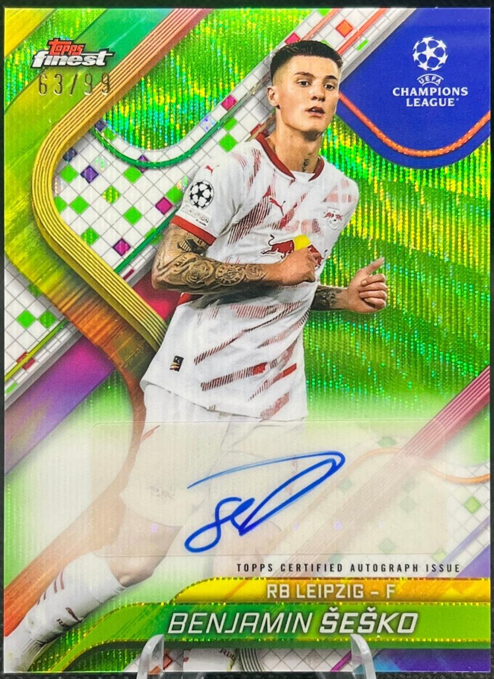 Benjamin Sesko [Neon Green Wave Refractor] #BA-SE