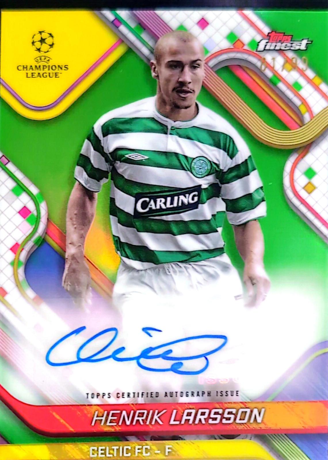 Henrik Larsson [Neon Green Refractor] #BA-HL