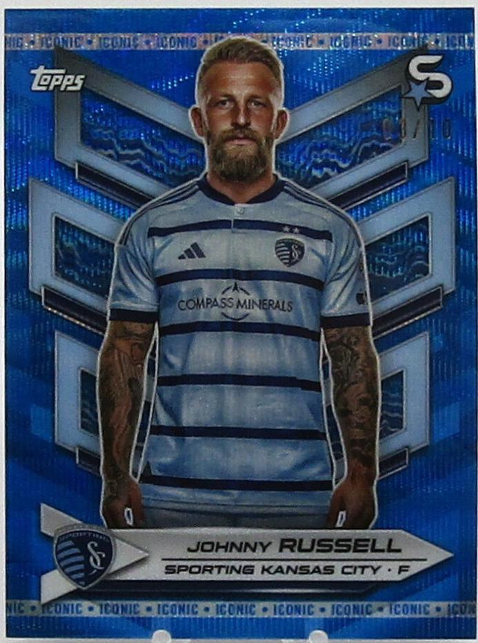 Johnny Russell [Iconic Blue Wave Refractor Chrome] #156