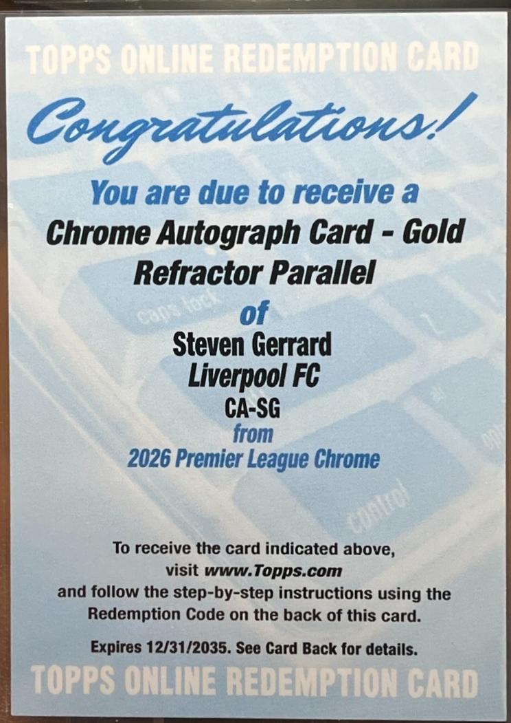 Steven Gerrard [Gold Refractor] #CA-SG