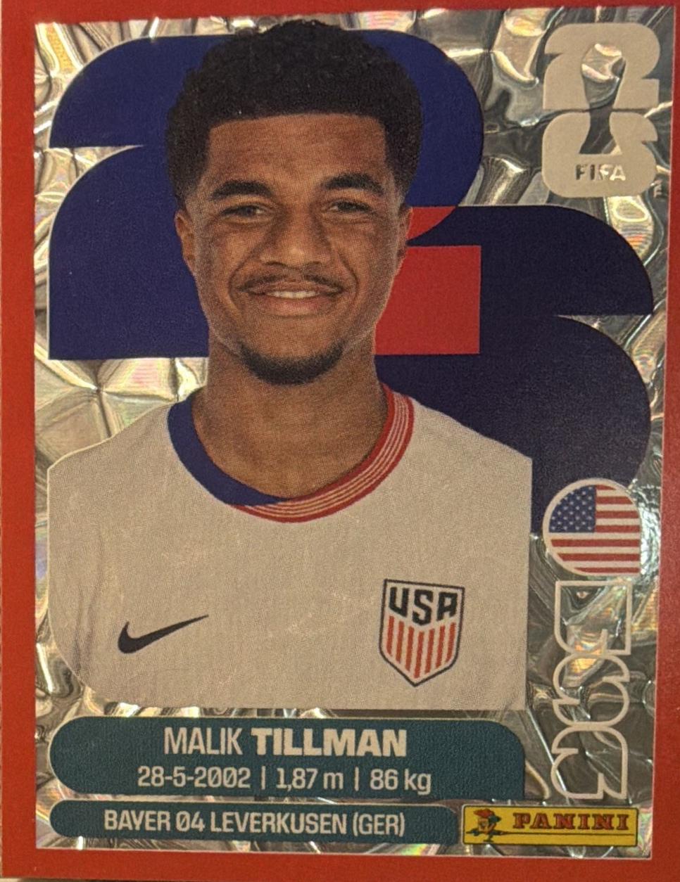 Malik Tillman [Red Crumple] #USA15