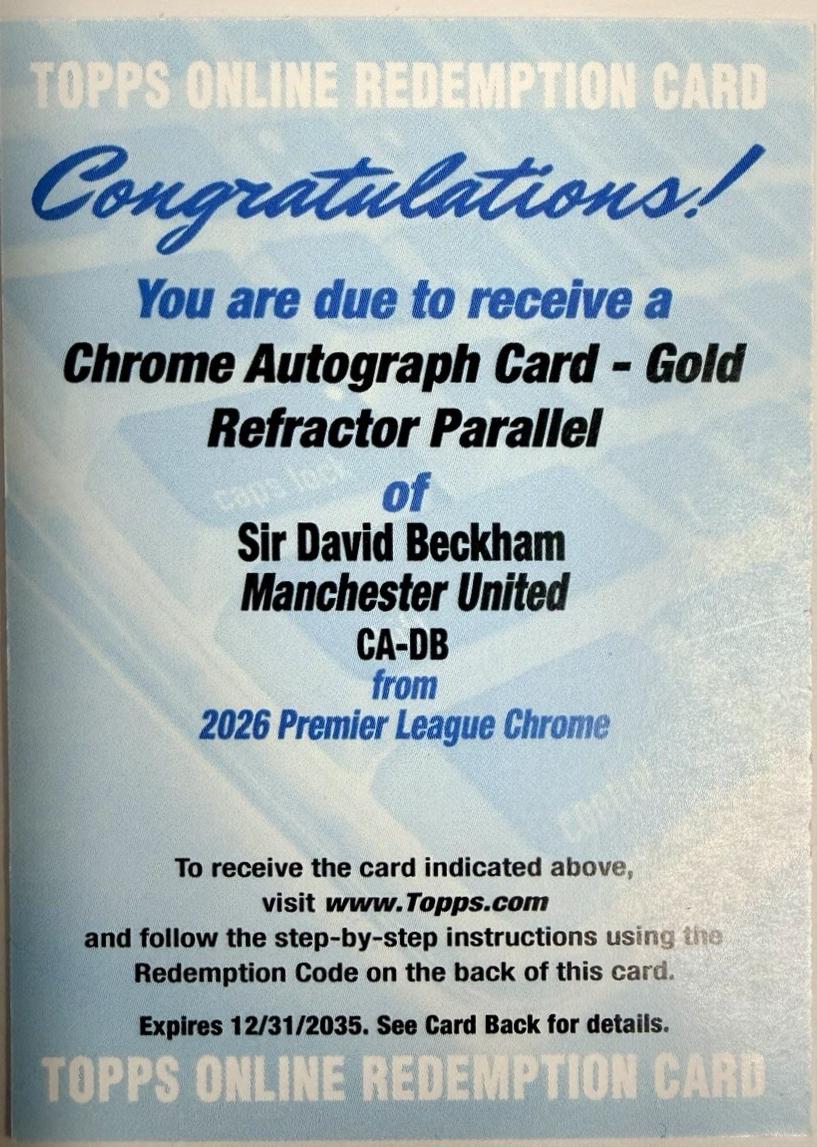 David Beckham [Gold Sapphire] #CA-DB