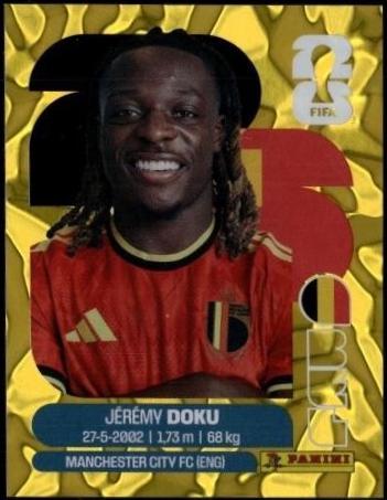Jeremy Doku [Gold Flood Crumple] #BEL16