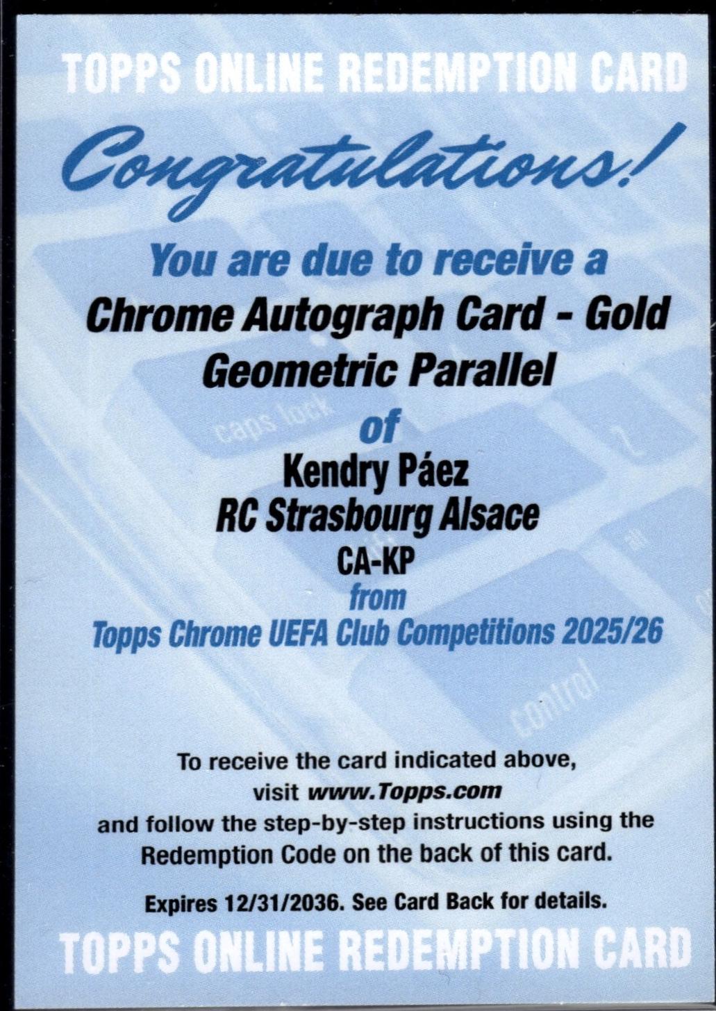 Kendry Paez [Gold Geometric] #CA-KP