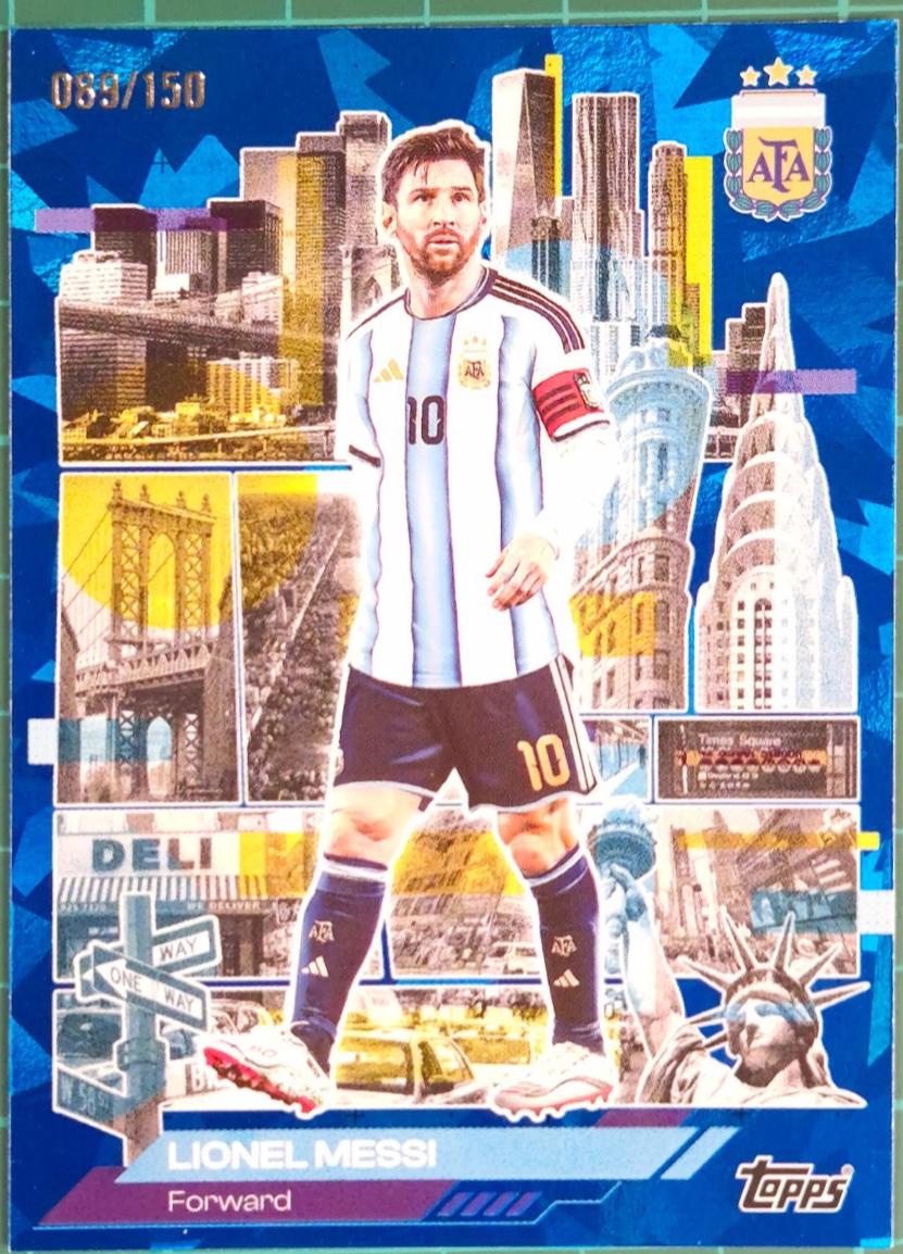 Lionel Messi [Blue Rainbow Foil] #50