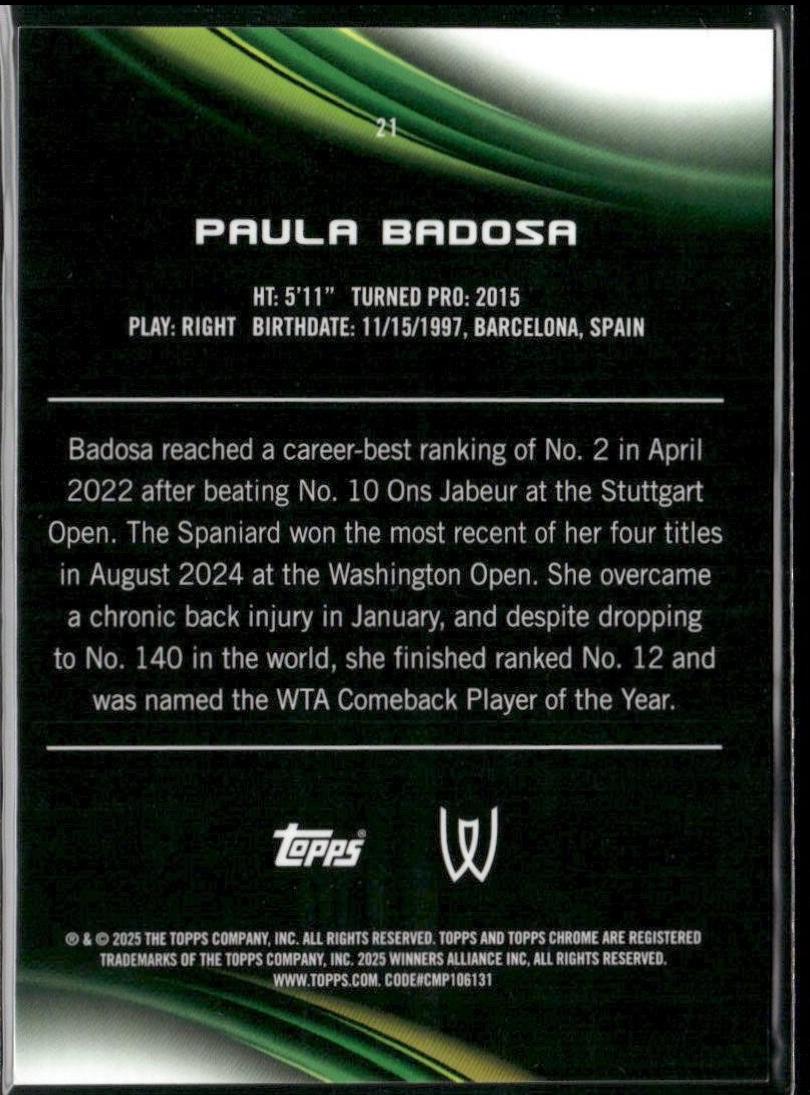 Paula Badosa [Orange Refractor] #21
